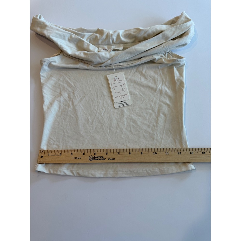 Pink Rose Womens Cream Off Shoulder Cowl Neck Knit Top Small NEW - Picture 7 of 9